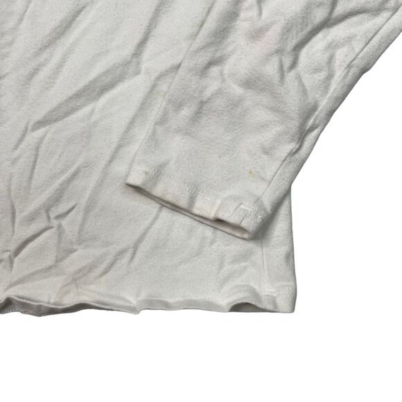 Disney VTG Y2K Embroidered Mickey Flowers Long Sleeve Tee T-Shirt FLAW Large - Picture 3 of 6